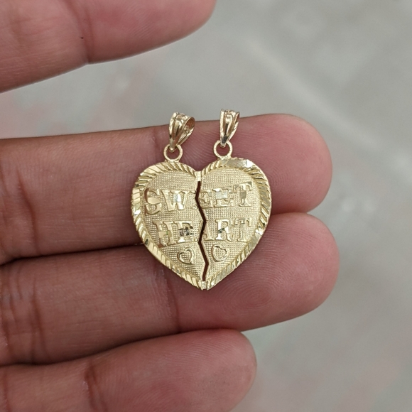 10kt Real Gold Breakable Heart Pendant